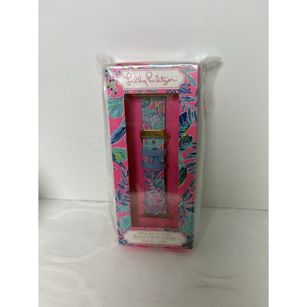 LILLY PULITZER Apple Watch Band Genuine Leather Fits 38mm, 40mm Smartwatches New
